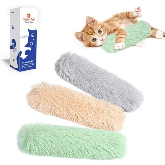 Cat Toys Pillows, 3 Pack, Soft and Durable Crinkle Sound with Catnip - Picture 1 of 7